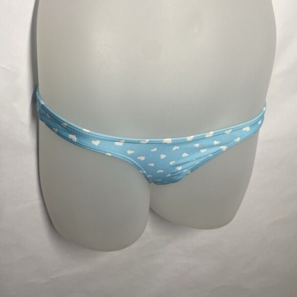 Agua Doce Bikini Brazilian 2-pc Women S Blue White Hearts Pink Bow Pleats Cheeky - Picture 3 of 12